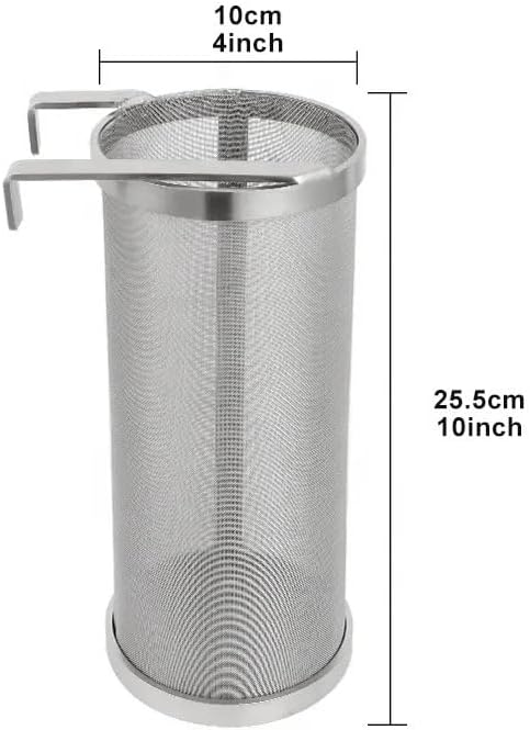 Homebrew Hop Spider Stainless Steel 300 Micron Beer Filter Strainer With Hook Beer Hop Spider For Beer/Wine Brewing(A10inch)
