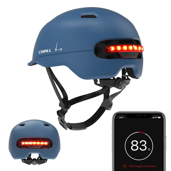 LIVALL Smart Helm, Fahrradhelm für Erwachsene mit Auto-Sensor-LED, LED-Rückleuchten, Blinker, Fahrradhelm für Stadtpendler Einstellbare Größe für Damen und Herren