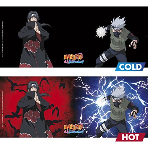 Abystyle Naruto Shippuden Sharingan Heat Change Ceramic Color Changing Coffee Tea Mug 16 Oz.& Coaster Set Anime Manga Drinkware Home & Kitchen Gift 2 Pcs #TOP4
