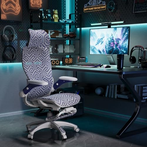 ELABEST X100 Ergonomic Mesh Office Chair with Footrest, Big and Tall Hone Desk Chair with 5D Flip-Up...