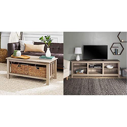 Walker Edison Furniture Company Rustic Wood Rectangle Coffee Accent Ta Walker Edison Furniture Company Rustic Wood Rectangle Coffee Accent Ta