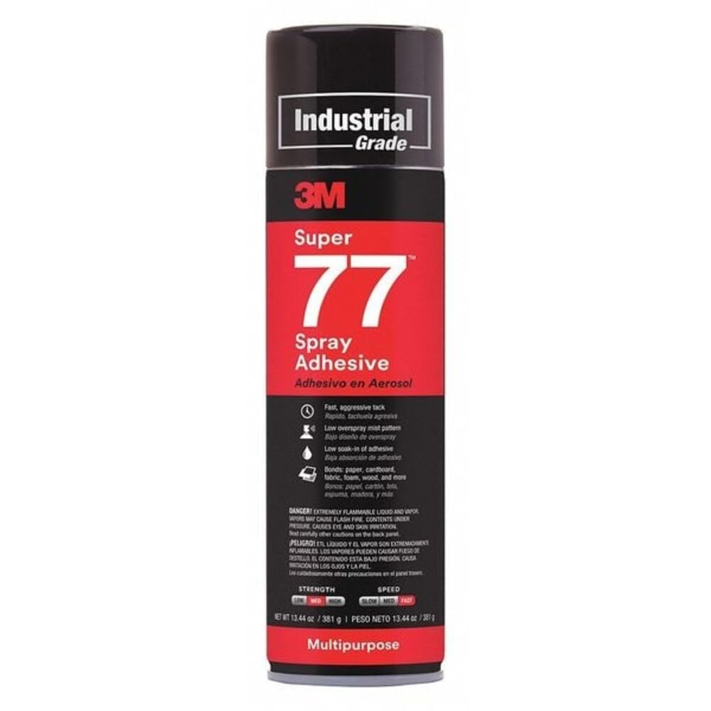 3M TALC Super 77 Multipurpose Permanent Spray Adhesive Glue, Paper, Cardboard, Fabric, Plastic, Metal, Wood, 13.44 fl. oz. - 86234-image-20