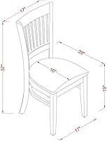 Vista 40 de East West Furniture NFVA3-BLK-C - Juego de comedor de 3 piezas que contiene una mesa de comedor rectangular con hojas de mariposa y 2 sillas