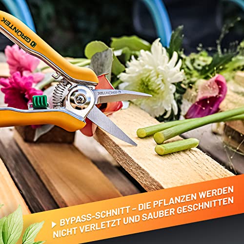 GRÜNTEK COLIBRI Rozenplantenschaar 170 mm roestvrijstalen messen met zinklegering bloemenschaar met soft-touch ergonomische handgreep, oogstschaar, snoeischaar rozenschaar trimmerschaar bypass - Afbeelding 6