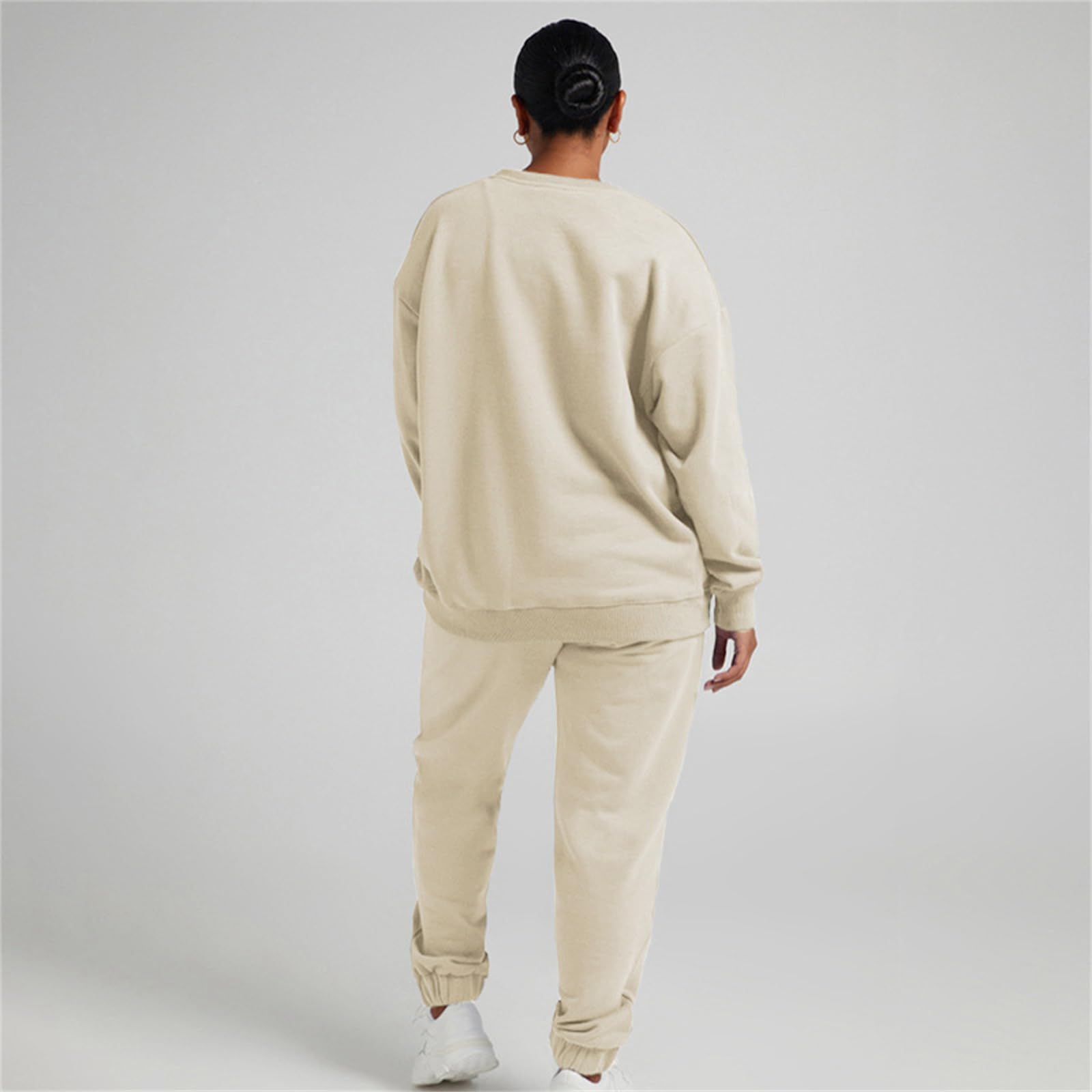Suncolour Completo da Donna in Due Pezzi Felpa Pullover e Pantaloni da Jogging Tuta Calda Set di Tute Casual da Donna