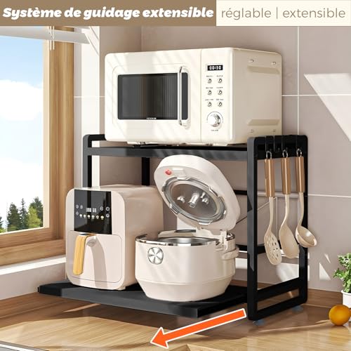 Étagère micro-ondes extensible pour gagner de la place en cuisine - 5