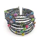 Outreach Uganda Women's Beaded Bracelet - Multi-Color Beaded Cuff Bracelet - Recycled Paper Bracelet - Eco-Friendly Jewelry Handmade in Africa - Women's Bracelets Holiday Gifts