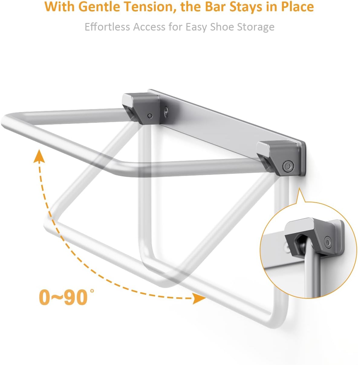 i frmmy Foldable Wall-Mounted Shoe Rack- Aluminum Hanging Shoe Organizer, Efficient Holder and Storage Rack for Various Shoes, Door Shoe Hangers- 4 Packs