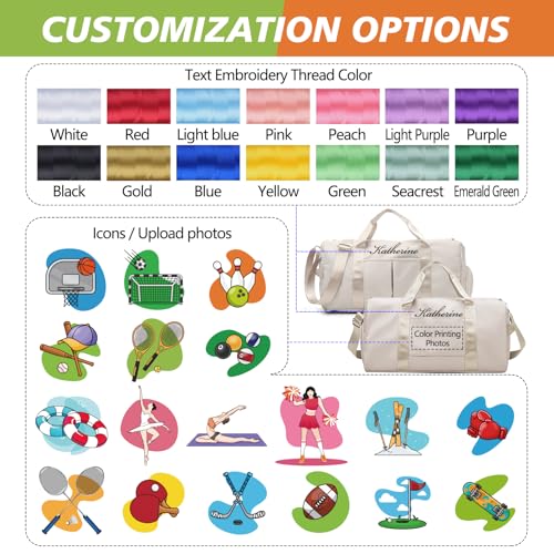 Personalized Duffle Bag with Embroidery Name/Color Print logo, Gym Bag Weekend Getaway for Women Men, Duffel Bag for Sports, Waterproof Dufflebag with Shoe and Wet Clothes Compartments-Dark Blue2