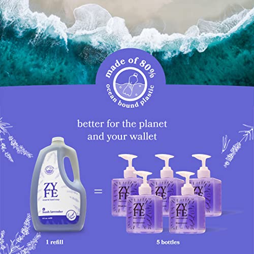 Image of Liquid Hand Soap Refills - Non-Toxic, Plant-Derived Vitamin Infused with Essential Oils - Kitchen Hand Soap Refill & Bathroom Essentials Handsoap Hand Wash - Hush Lavender Scent, 64oz