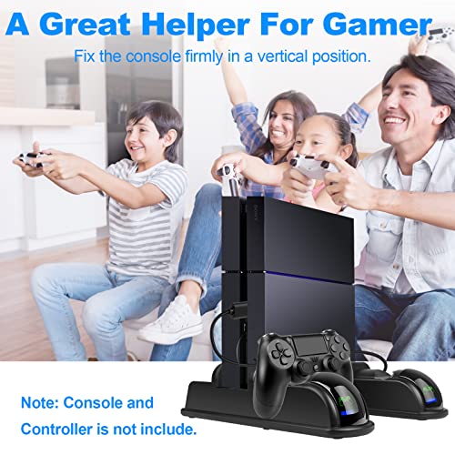 Ps4 Stand Cooling Fan Station For Playstation 4/Ps4 Slim/Ps4 Pro, Ps4 Vertical Stand With Dual Controller Port Charger Dock Station, Usb Fast Charging Station With Led Indicator,12 Game Slots #TOP7