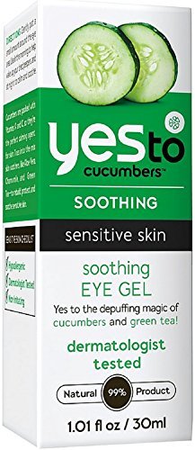 Yes to Cucumbers Soothing Eye Gel, Sensitive Skin 1.01 oz (Pack of 2)
