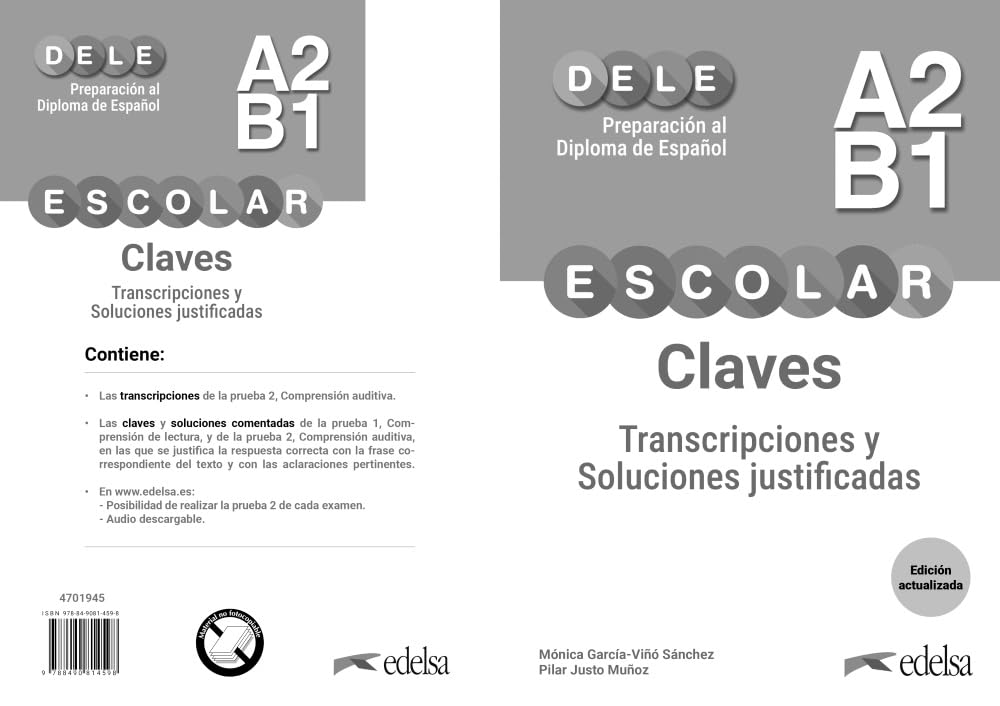 Preparación al DELE escolar A2/B1. Libro de claves. Edición actualizada (Preparación al Diploma de Español)