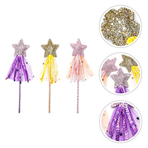 Varinha de brinquedo mágico KesYOO com varinha de estrelas com glitter para meninas, show de mágica