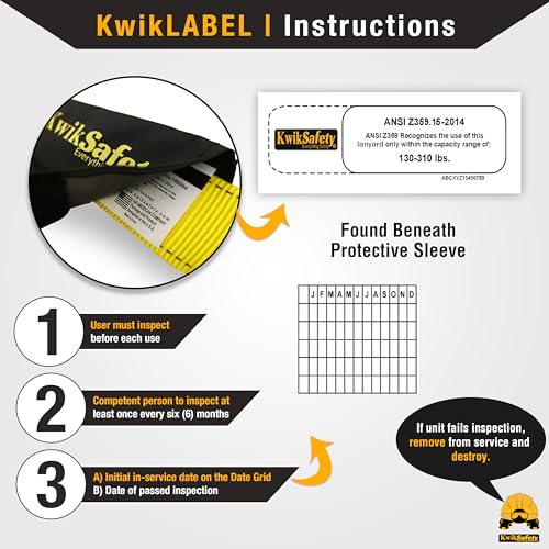 KwikSafety - Charlotte, NC - BOA [1 PACK] External Shock Absorber Single Leg 6ft Safety Lanyard OSHA ANSI Fall Protection Restraint Equipment Snap Rebar Hook Connectors Construction Arborist Roofing by KwikSafety - Image 4