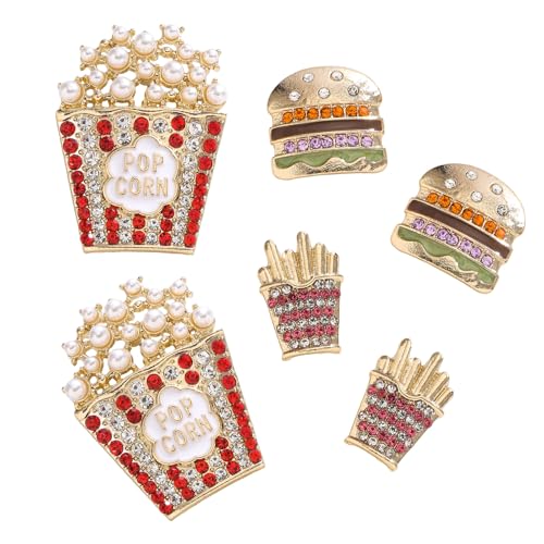 Food Drink Stud Earrings Set for Women, Cute Food-themed Statement Earring Studs with Rhinestone, Fashion Summer Fun Jewelry Gifts