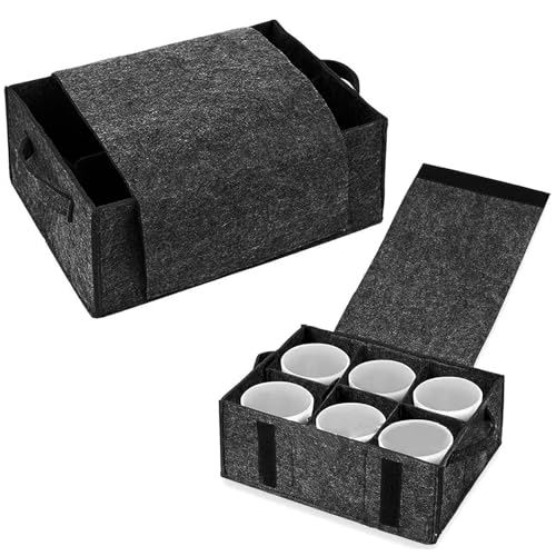 SHMSHNG Soporte para tazas de autocaravana, espacio de almacenamiento para 6 tazas, organizador de camping, almacenamiento para caravana, barco, cocina móvil (1 pieza, gris oscuro)