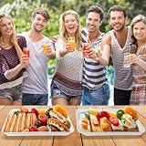 greenandlife Taca do serwowania, białe talerze wielokrotnego użytku na imprezę, plastikowa taca na przekąski, jedzenie, ciastka, kanapki, herbatę, napoje, kolację, 40 x 28 cm