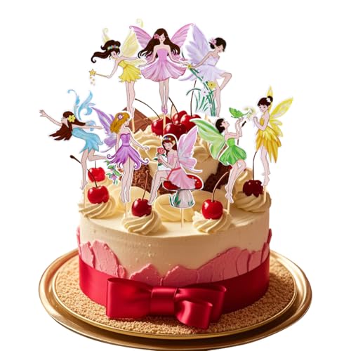 Toppers Bailarina para Cupcakes - Decoracion Tartas Hadas de Tartas de Cumpleaños, flower fairy ballerina cupcake topper, Perfecto para Baby Shower y Fiestas tema de Niñas