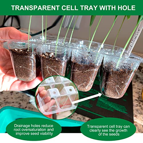 Seed Starter Tray With Grow Light, 6 Pack Seedling Starter Trays With Timing And Adjustable Brightnes, Seed Starter Kit With Humidity Domes For Indoor Gardening Plant Germination (12 Cells Per Tray) #TOP5