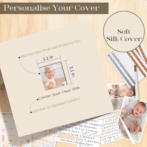 Vienrose Linen Scrapbook Photo Album Kit, Large 3 Ring Binder Scrapbook with 30 Plastic Sleeves, 15x13 Inch DIY Memory Book for Wedding, Baby Shower, Family & Kids Keepsake Gift, Beige by Vienrose - Image 4