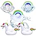 Koogel Aufblasbare Getränkehalter, 5 Stück Becherhalter Inflatable Flaschenhalter Einhorn Wolken mit Glitzer für Pool Badspielzeug Party Deko