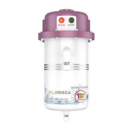 FLORISCA 1L instant portable water heater geyser for use home, office, restaurant, labs, clinics, saloon, beauty parlor (Without MCB)