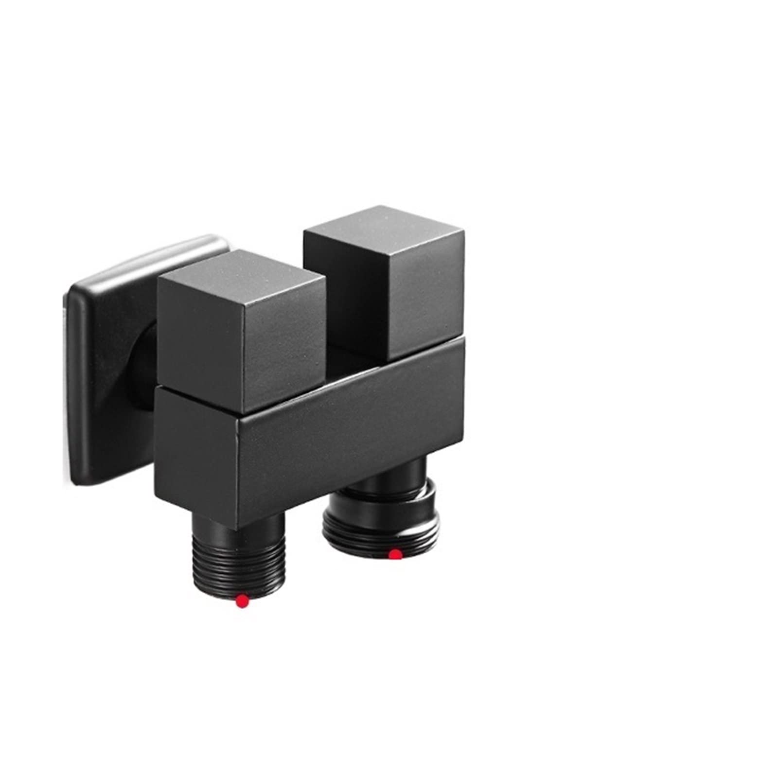 Robinet lave-linge en laiton à double commande noir valve triangle trois voies