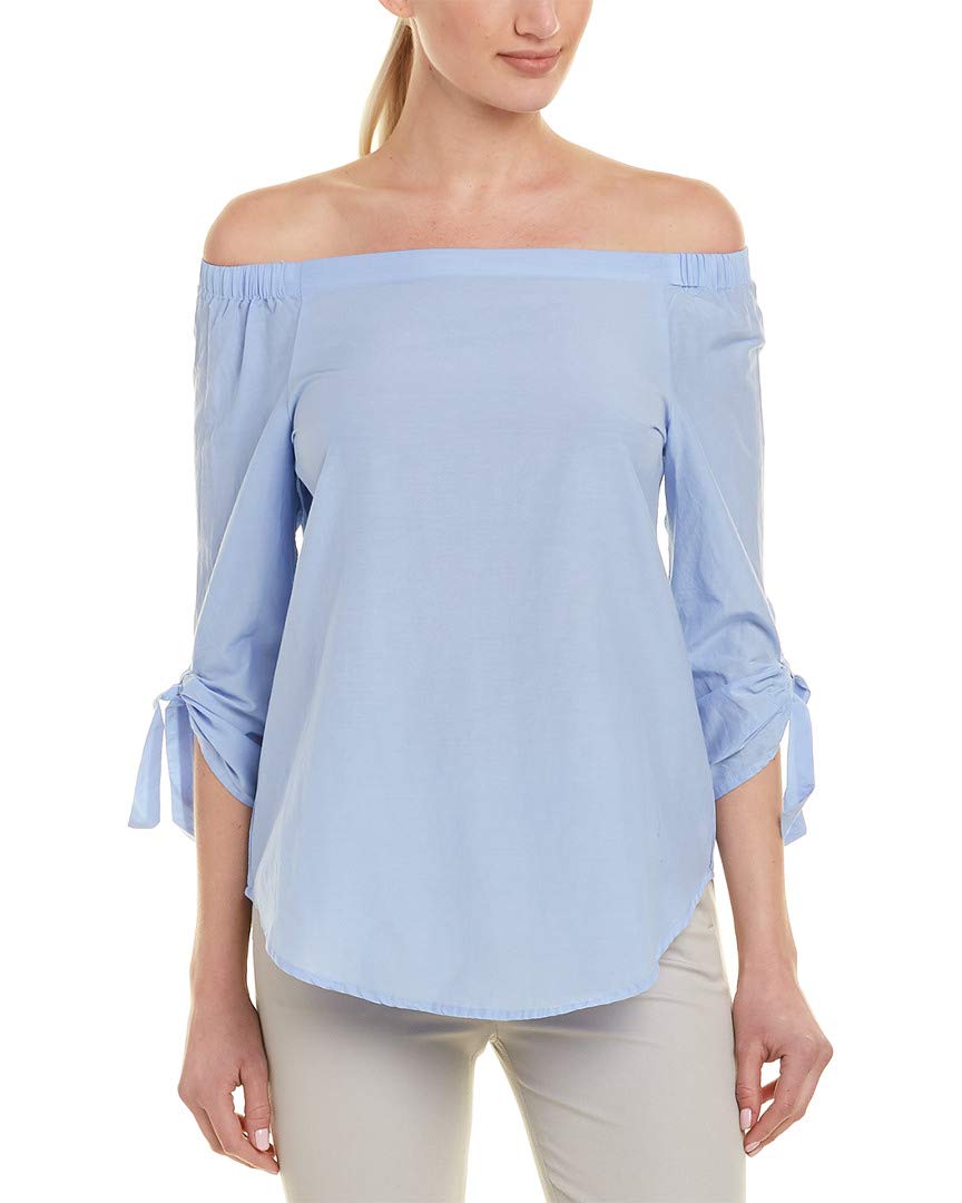 J.Mclaughlin Womens Silk-Blend Top, Xl, Blue