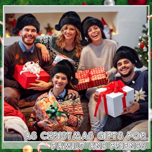 Image of Vicenpal 20 Pcs Santa Hats Bulk for Adults, Black, Classic