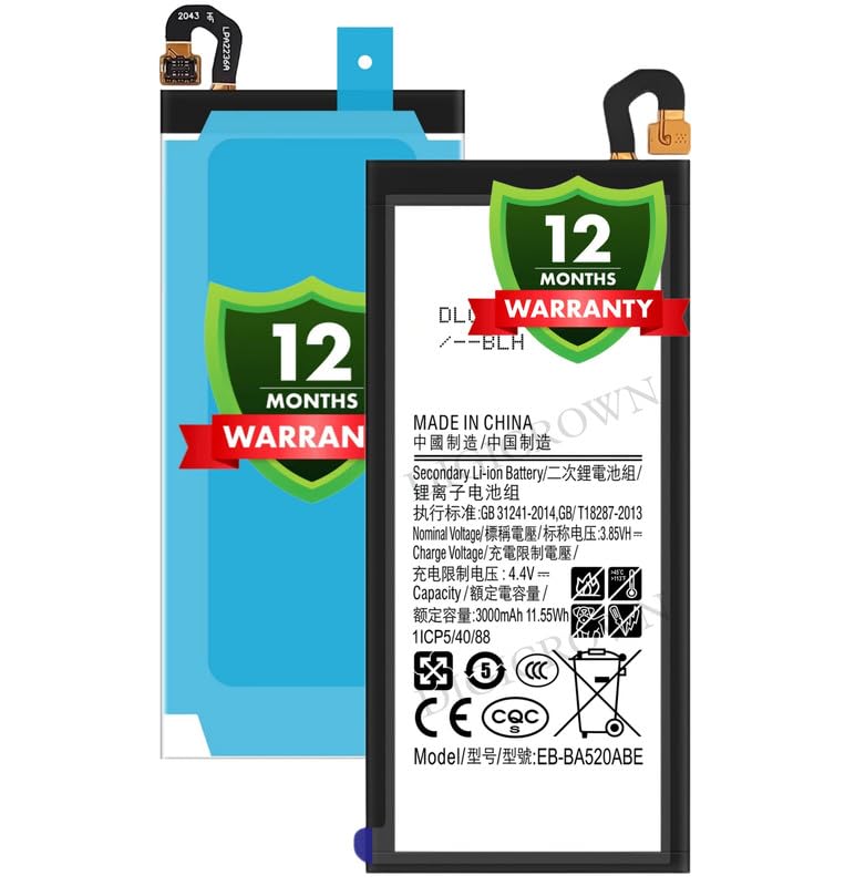 Image of Original EB-BA520ABE Battery Compatible for Samsung Galaxy A5 (2017) (SM-A520F) - (3000mAh) - 1 Year Warranty DF7