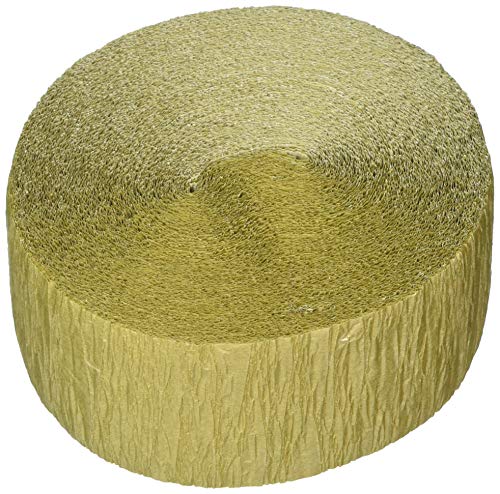 amscan Plain Crepe Streamer | Gold | Party Decor, 81 feet
