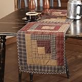 VHC Brands, Millsboro, Cotton, 13x48, Log Cabin Block Quilted Runner, Blue