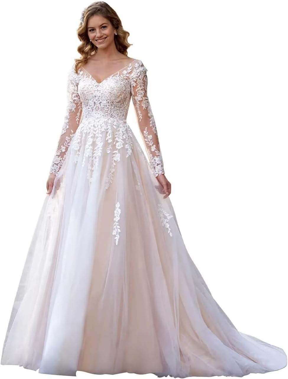 Long Wedding Dresses for Bride 2026 Mermaid Lace Appliques Bridal Dresses Tulle Beach Bridal Gowns