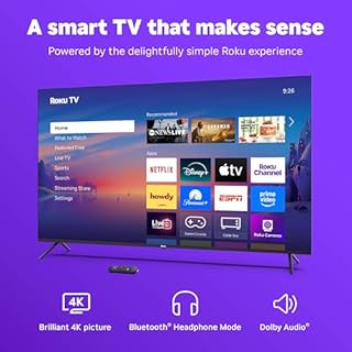 Roku Smart TV – 65-Inch Select Series, 4K HDR TV – RokuTV with Enhanced Voice Remote – Flat Screen LED Television with Wi-Fi for Streaming Live Local News, Sports, Family Entertainment