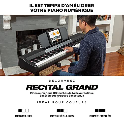 Alesis Recital Grand – Piano numérique 88 touches de taille authentique à mécanique graduée à marteau, 16 sons de… - Les Beatles, Paul McCartney, John Lennon, RIngo Starr, George Harrison Alesis Recital Grand – Piano numérique 88 touches de taille authentique à mécanique graduée à marteau, 16 sons de… – Image 3