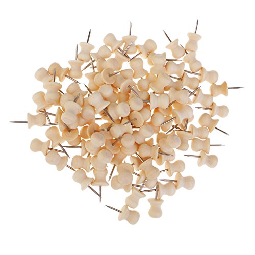 Conjunto de 80 Peças de Alfinetes em Madeira para Decoração