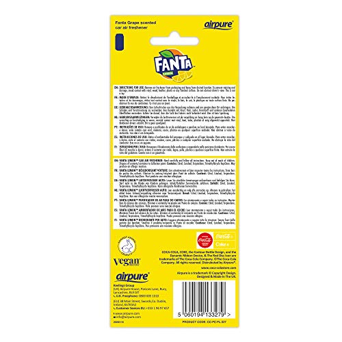 airpure FANTA Lemon CAN Car Freshener by Airpure, Freshens Vehicle Interior Air, Fresheners for Men and Women, Fresh Scent,CC-PC-FL-327