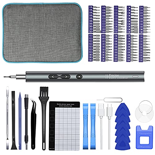 Mini Electric Precision Screwdriver Set, Precision Cordless Screwdriver, Power Screwdriver USB Rechargeable, Watch Repair Kit, Repair Tool for Phone Camera Laptop, Mini tool kit With 120 bit Tool Set