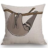 Swono Sloth Farmhouse Style Decorative Throw Pillow Cover Cushion Case for Sofa Couch Housewarming G