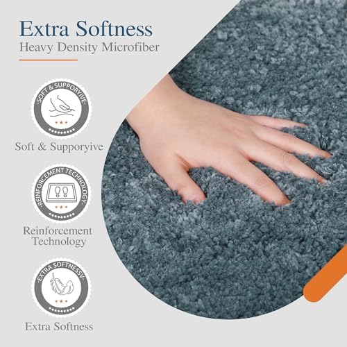 Walensee Large Bathroom Rug (24 x 72, Slate) Extra Soft and Absorbent Shaggy Bathroom Mat Machine Washable Microfiber Bath Mat for Bathroom, Non Slip Bath Mat, Luxury Bathroom Floor Mats - 1
