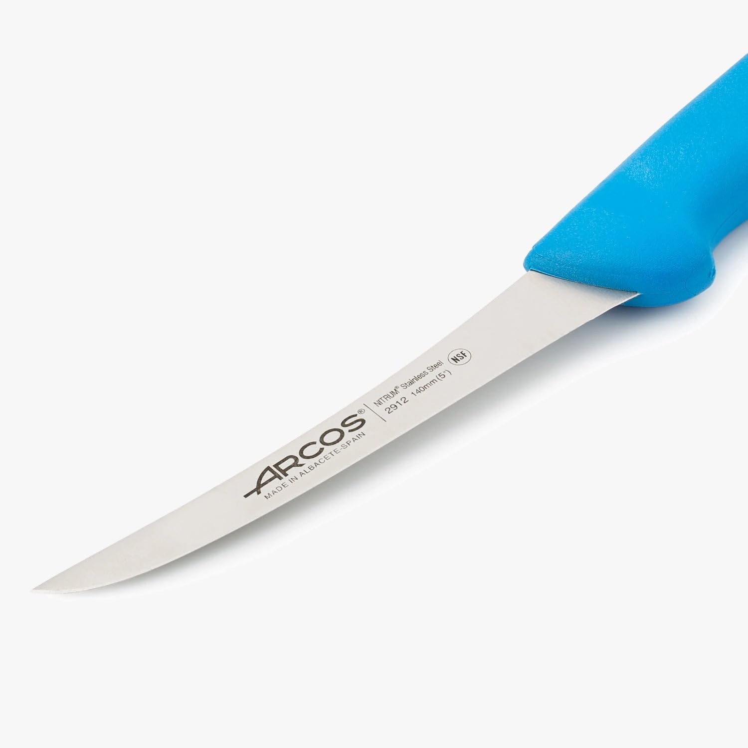 Arcos Cuchillo Deshuesador Curvo Semiflexible 140 mm Acero Inoxidable Nitrum Mango Polipropileno Azul Serie 2900