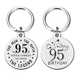 DEGASKEN 95th Birthday Gifts for Men - 95 Never Looked So Good - Vintage 95 Year Old Male Keychain