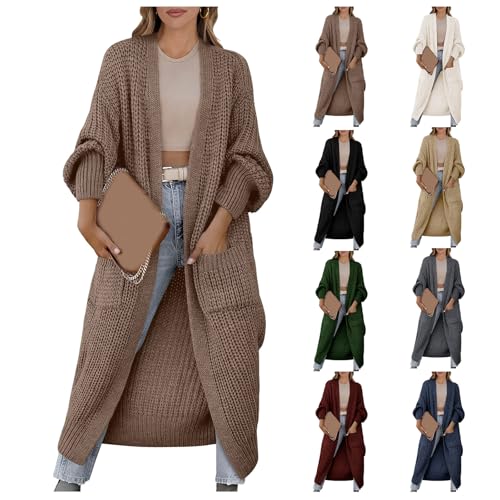 Womens Long Cardigan Sweaters Open Front Oversized Duster with Pocket for Women 2025 Fall Winter Knit Cozy Coats4