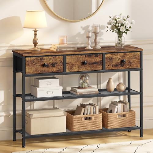 SONGMICS Narrow Sofa Table with Storage
