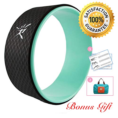 Risefit Dharma Yoga Prop Wheel for Yoga Poses, Aqua