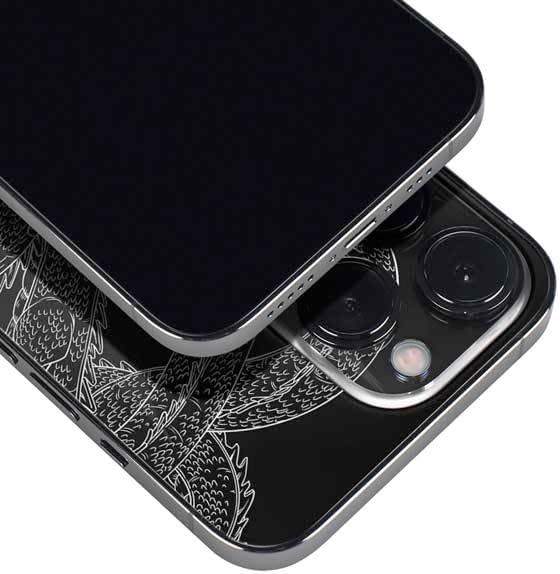 Vista 74 de Skinit Calcomanía para iPhone 14 Pro Max, diseño oficial de Dragon Ball Z Goku Iconic Kanji Symbol Naranja