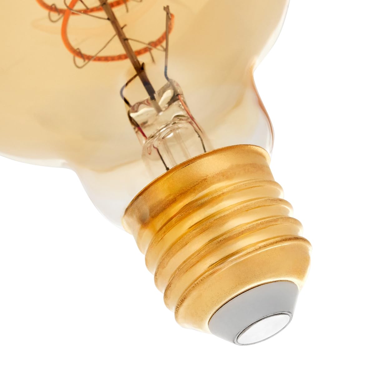 Hofstein E27 LED Warmweiss Vintage Glühbirne E27 6 Watt 2200 K 400 Lumen dimmbares dekoratives Leuchtmittel mit gedrehtem Filament Bernstein Optik für Stimmungsvolle Beleuchtung, 10er Set, G80