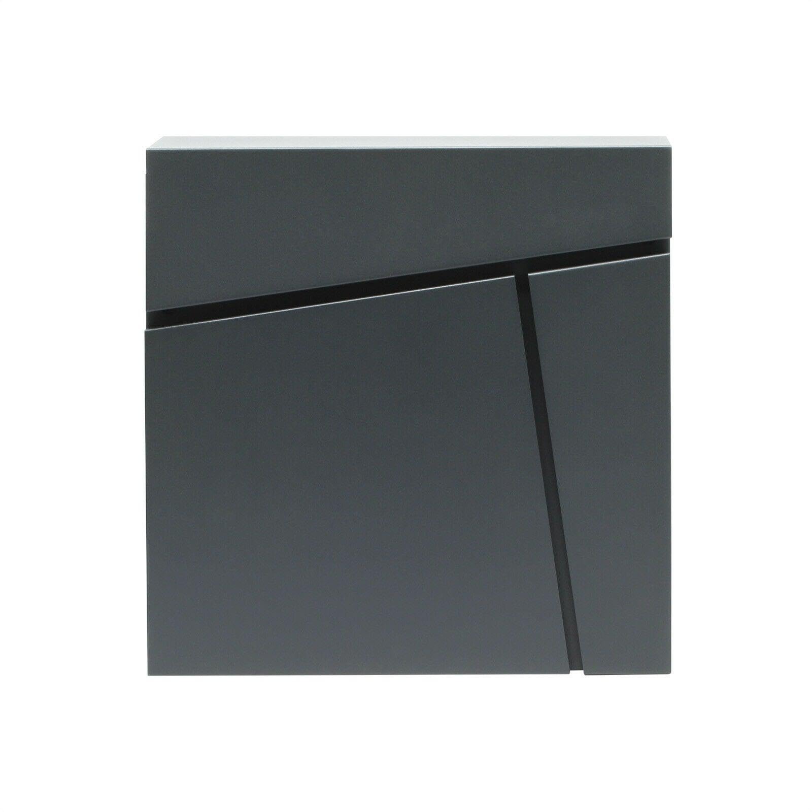 Buzón de diseño antracita pared puerta periódico revista acero galvanizado 37 x 37 x 10,5 cm, color gris antracita 16_0000098