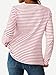 LilyCoco Womens Striped Long Sleeve Shirt Boat Neck Tops Breton Loose fit Tshirt Red White Small